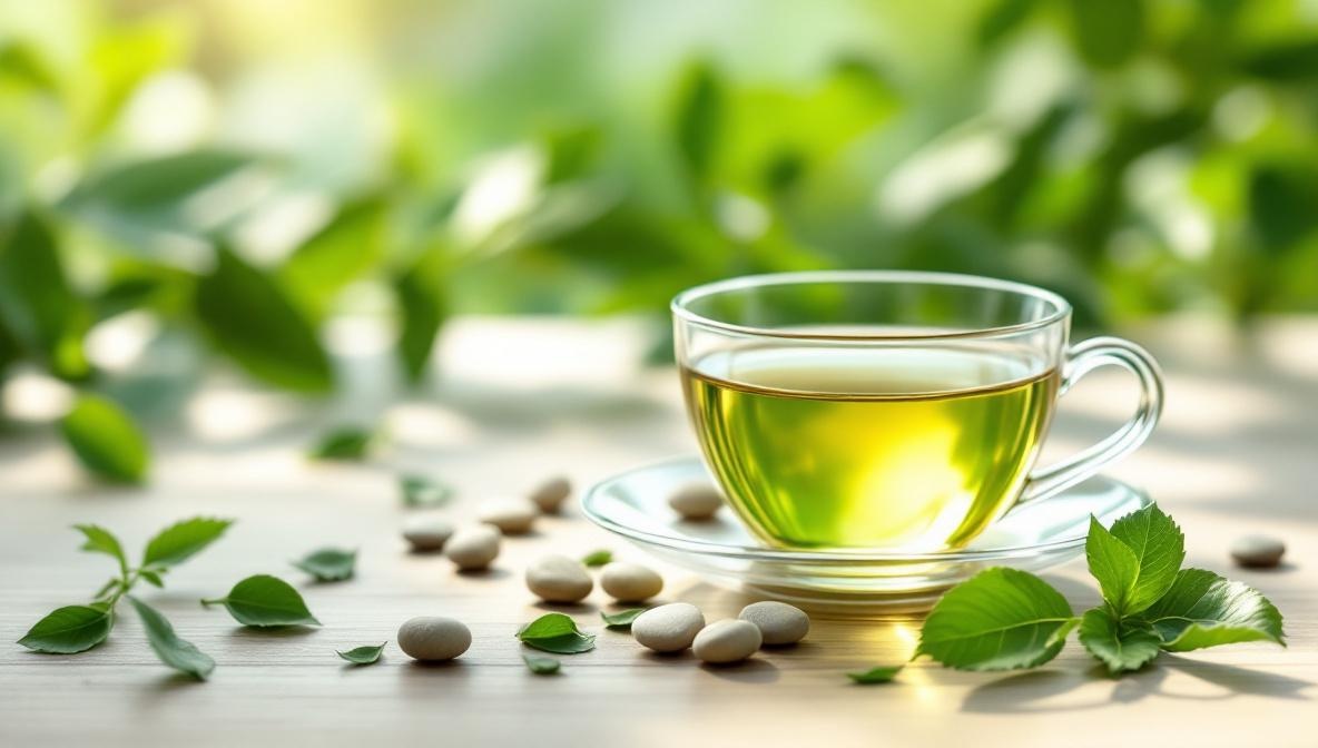What are the possible effects of green tea on skin health?